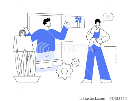 Interactive advertising abstract concept vector illustration. 98488524