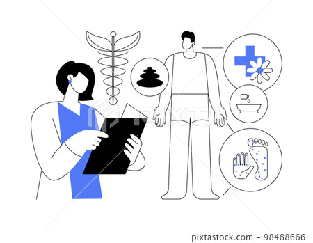 Holistic medicine abstract concept vector illustration. 98488666