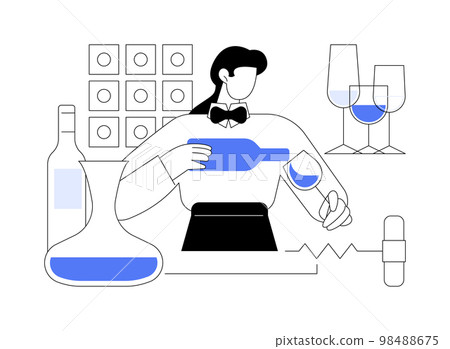Sommelier abstract concept vector illustration. 98488675