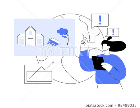 Flood abstract concept vector illustration. 98489033