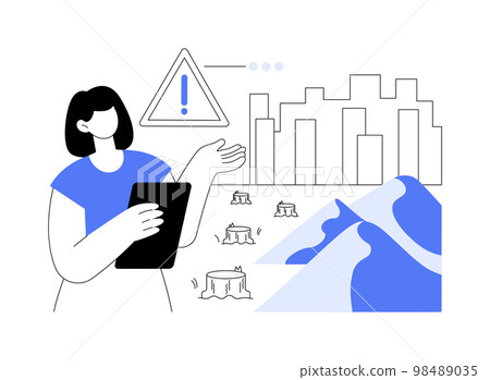 Desertification abstract concept vector illustration. Desertification abstract concept vector illustration. 98489035