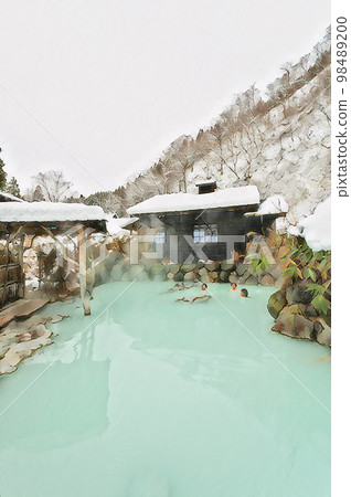 Tsurunoyu Onsen mixed bathing open-air bath Nyuto Onsenkyo Tsurunoyu Onsen mixed bathing open-air bath Nyuto Onsenkyo 98489200