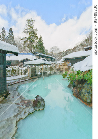 Tsurunoyu Onsen mixed bathing open-air bath Nyuto Onsenkyo Tsurunoyu Onsen mixed bathing open-air bath Nyuto Onsenkyo 98489230