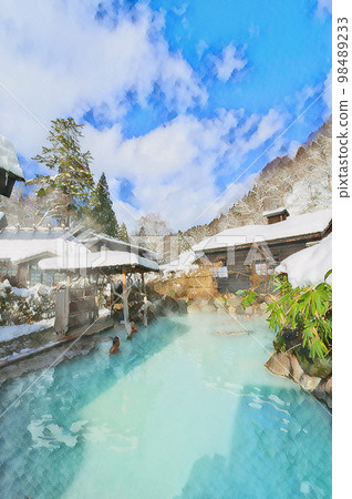 Tsurunoyu Onsen mixed bathing open-air bath Nyuto Onsenkyo 98489233