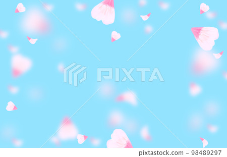 櫻花花瓣圖框背景 98489297