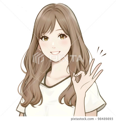 Female illustration material 98489893