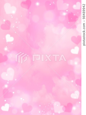 粉紅色的心閃閃發光的背景 98489942