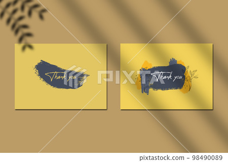 Card template brush stroke stylish modern art design with floral and minimal and blue background. Card template brush stroke stylish modern art design with floral and minimal and blue background. 98490089