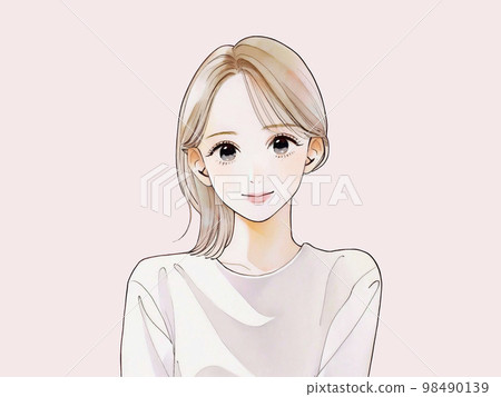 Clean and beautiful older sister Watercolor painting "AI-generated image" 98490139