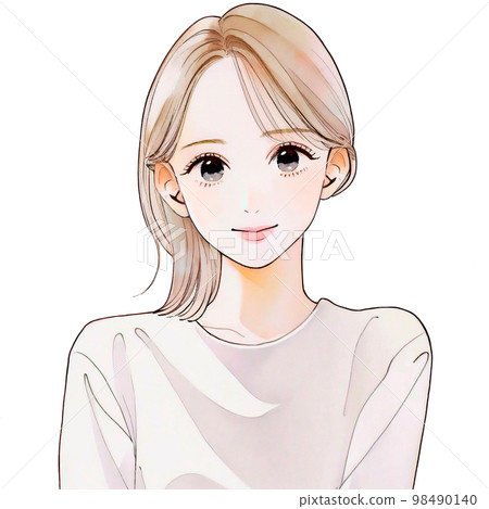 Clean and beautiful older sister Watercolor painting "AI-generated image" 98490140