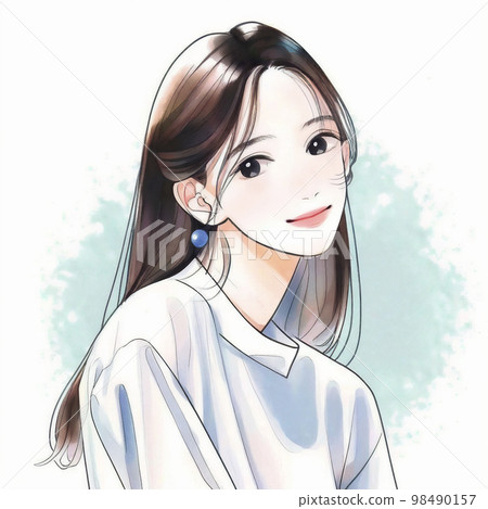 Clean and beautiful older sister Watercolor painting "AI-generated image" 98490157