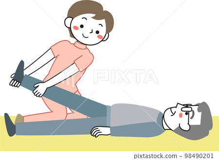 與物理治療師一起進行康復治療的老人 98490201