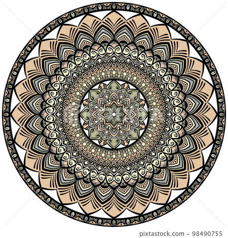 Mandala art (geometric patterns, flowers, calm colors) 98490755