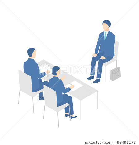 一個接受采訪的人和一個檢查的面試官 98491178