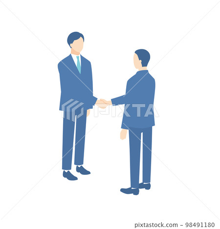 握手的商人和決定僱用的人 98491180