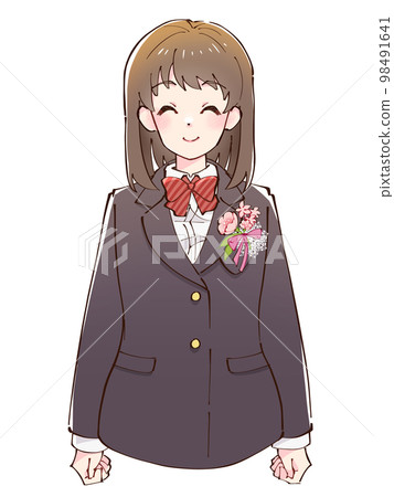 Female student with a brooch on her chest 02 98491641