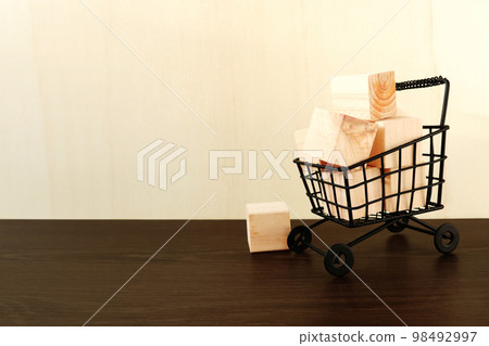 A shopping cart full of building blocks 4 A shopping cart full of building blocks 4 98492997