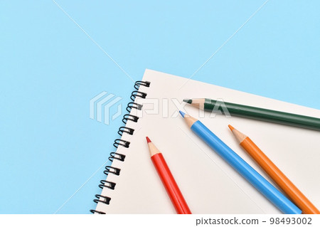 Sketch Pad and Colored Pencils Stock Image - Image of colorful