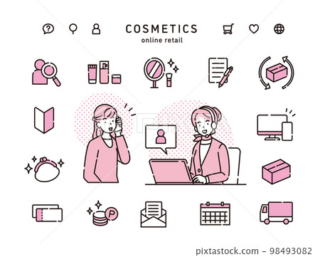 化妝品化妝品郵購圖標 化妝品化妝品郵購圖標 98493082