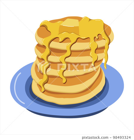 Pancakes on a plate. vector illustration on a white background Pancakes on a plate. vector illustration on a white background 98493324