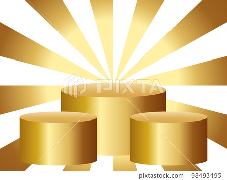 Gorgeous three pedestals horizontal position white & gold 98493495