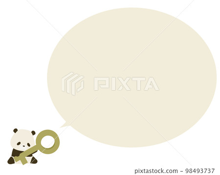 Panda with a key. with speech bubble 98493737