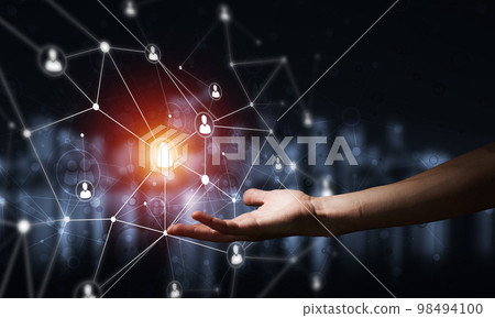 Presenting modern wireless technologies as means of communucation and networking on dark background Presenting modern wireless technologies as means of communucation and networking on dark background 98494100