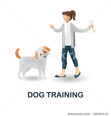 Dog Training icon. 3d illustration from home pets collection. Creative Dog Training 3d icon for web design, templates, infographics and more 98494416