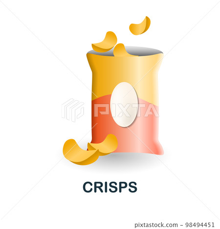 Crisps icon. 3d illustration from food market collection. Creative Crisps 3d icon for web design, templates, infographics and more 98494451
