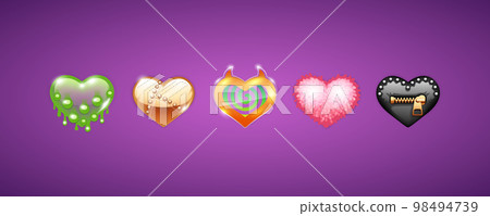 Set of Weird Hearts Icons Set of Weird Hearts Icons 98494739