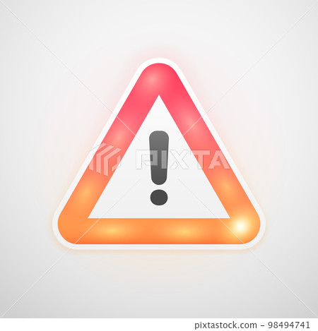 Glowing Warning Triangle Danger Sign Icon Glowing Warning Triangle Danger Sign Icon 98494741