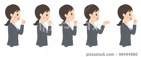 右側身西裝女1手 98494860