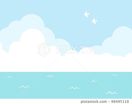 bird flying sea background material 98495118
