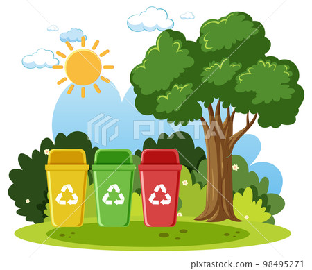 Different types of bins at park 98495271