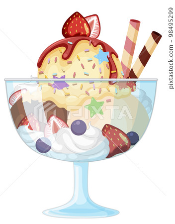 Ice cream sundae served in a glass Ice cream sundae served in a glass 98495299