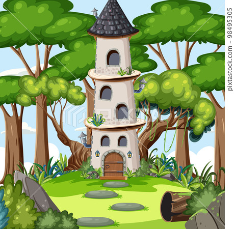 Fairytale tower in fairytale forest 98495305