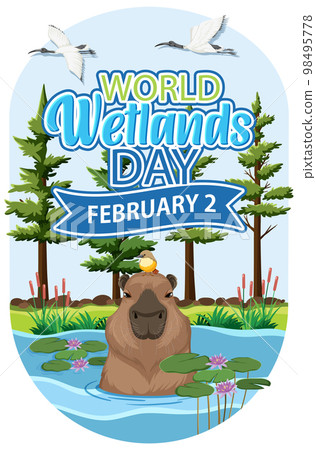 World wetlands day on February icon 98495778
