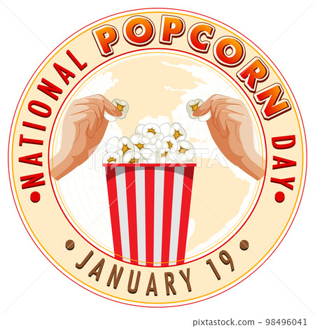 National Popcorn Day Logo Banner National Popcorn Day Logo Banner 98496041