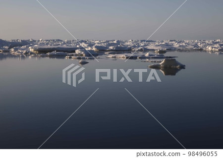 Calm Drift Ice of the Sea of Okhotsk 98496055