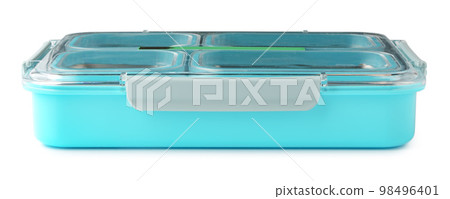 Close up of food containers isolated on white background. 98496401