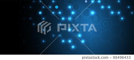 Abstract hexagon background. Technology poligonal design. Digital futuristic minimalism 98496433