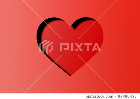 red paper cut heart shape festive valentines day 98496455