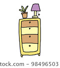 hand drawn shelf illustration 98496503