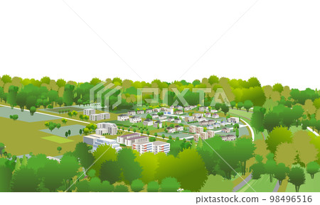 美麗的城市景觀和愉快的生活。創造一個人們可以明亮快樂地生活的城市。 98496516