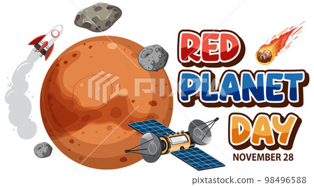 Red Planet Day Banner Design 98496588