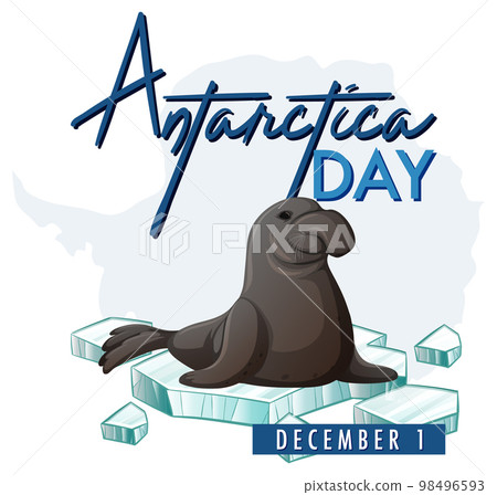 Antarctica day poster template 98496593