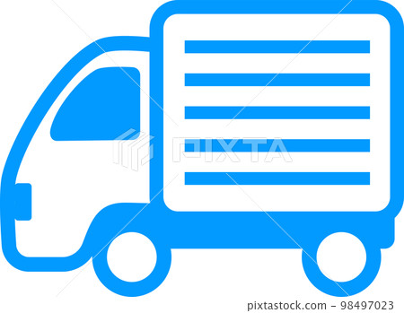 一輛卡車的簡單藍色插畫 一輛卡車的簡單藍色插畫 98497023