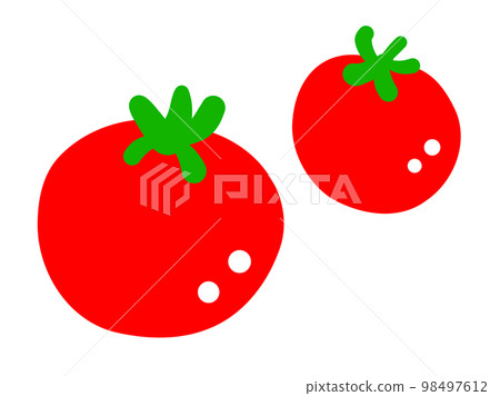 可愛的小番茄套裝/手繪插畫素材 可愛的小番茄套裝/手繪插畫素材 98497612