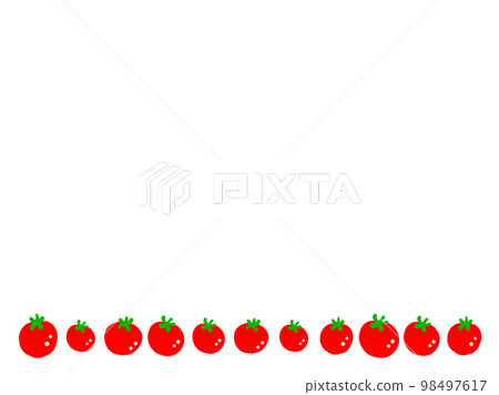 可愛的小番茄框/手繪插畫素材 可愛的小番茄框/手繪插畫素材 98497617