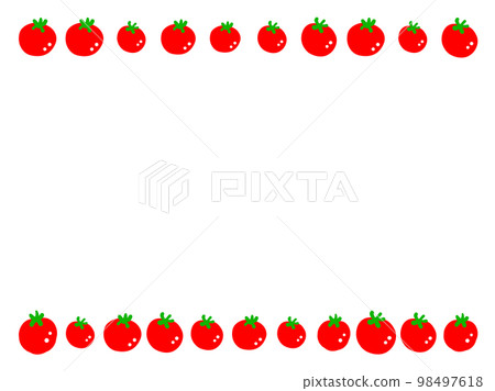可愛的小番茄框/手繪插畫素材 可愛的小番茄框/手繪插畫素材 98497618